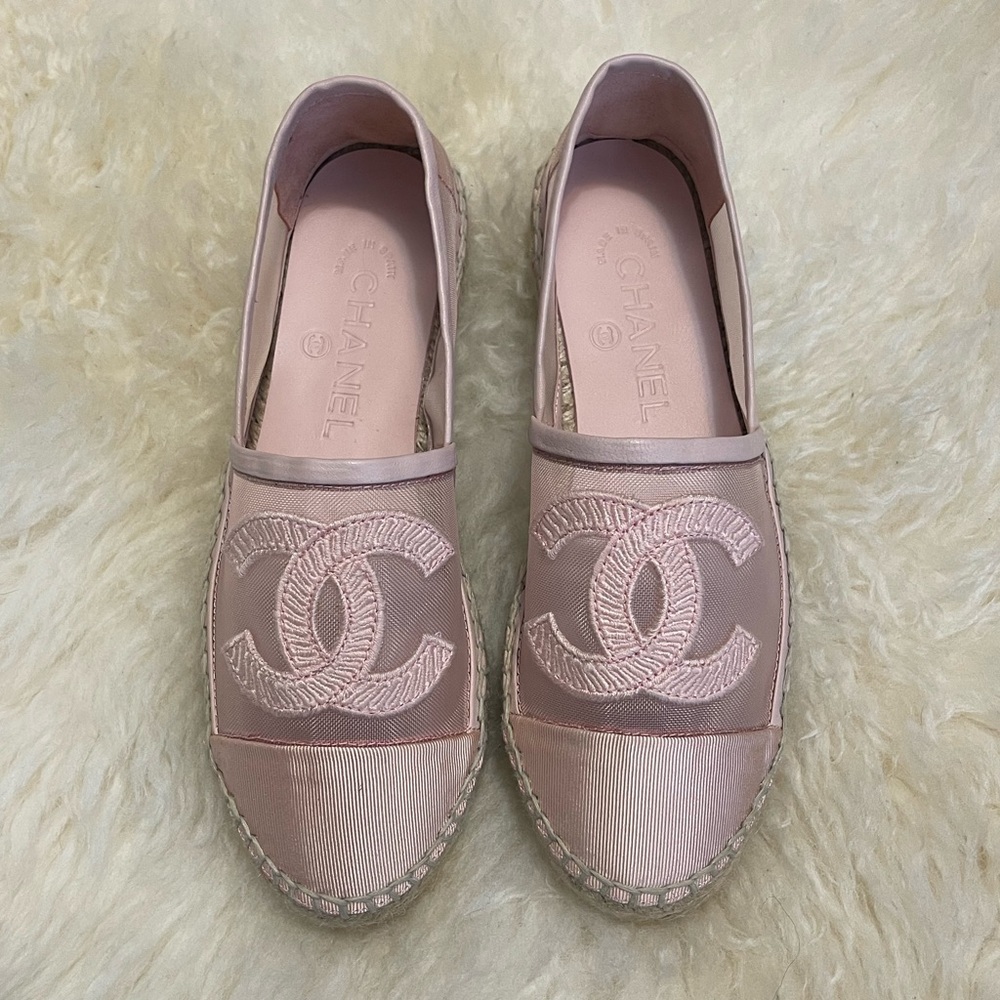 CHANEL Blush Pink Espadrilles